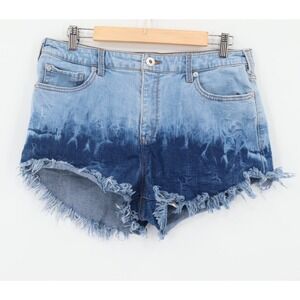 Denim Dip Dye Cutoff Shorts Womens Retro 70s Coastal Cowgirl Booty Size  12/31